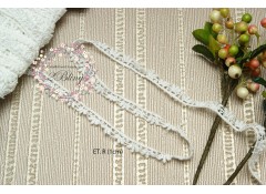 Non Stretch Embroidery Lace Trim, (ET.R) - 1 cm -1m length